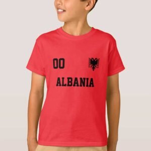 Albania Custom Name And Number Football Kids T-Shirt