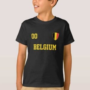 Belgium Custom Name And Number Football Jersey Kids T-Shirt
