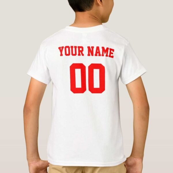 Croatia Coat of Arms Custom Name And Number Kids Football T-Shirt Back