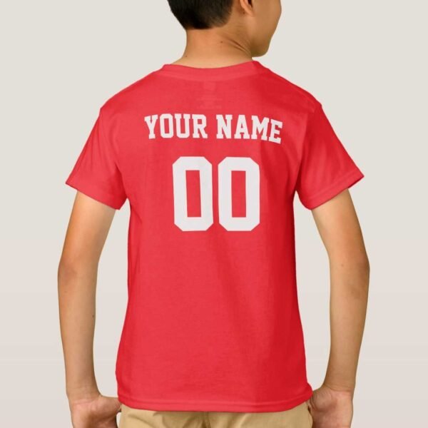 Denmark Custom Name And Number Football Kids T-Shirt Back