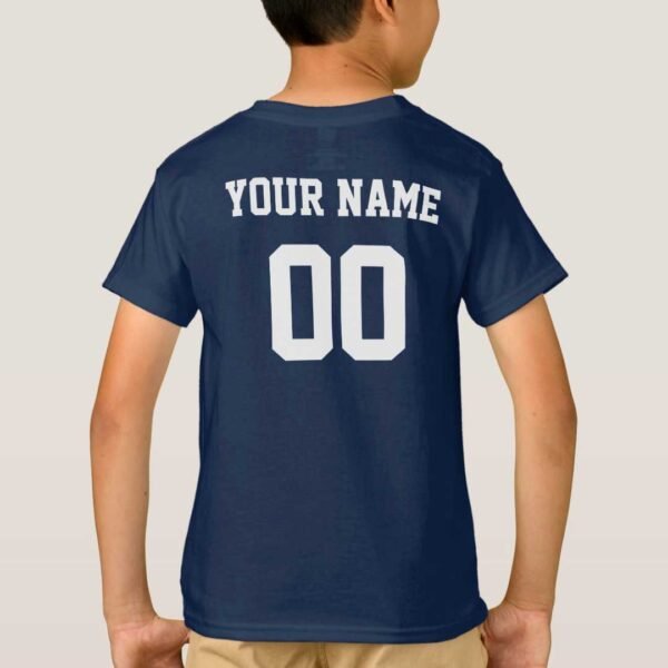France Custom Name And Number Football Jersey Kids T-Shirt Back