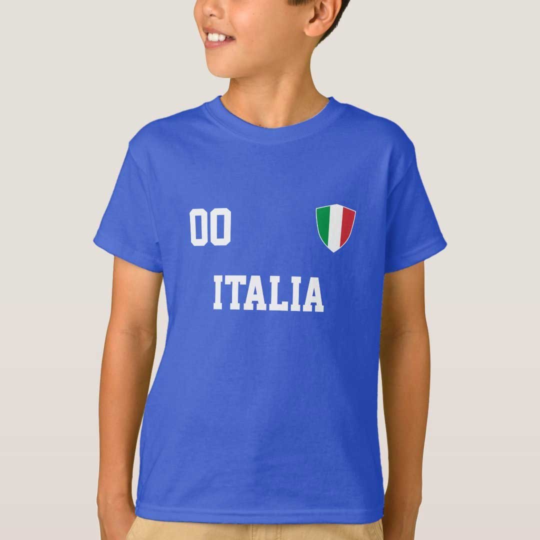 Italy Custom Name And Number Football Kids T-Shirt