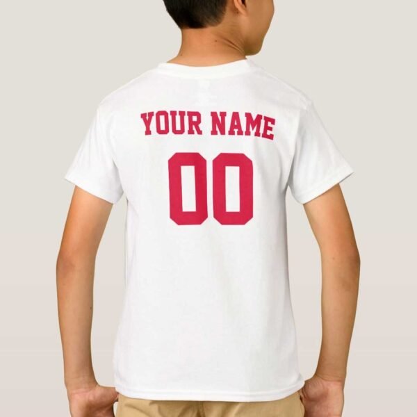 Poland Custom Name And Number Football Jersey Kids T-Shirt Back