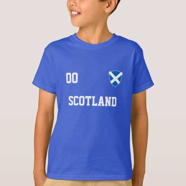Scotland Custom Name And Number Football Kids T-Shirt