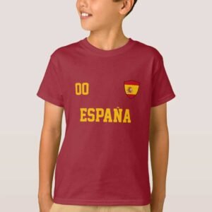 Spain Custom Name And Number Football Kids T-Shirt