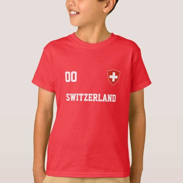 Switzerland Custom Name And Number Football Jersey Kids T-Shirt