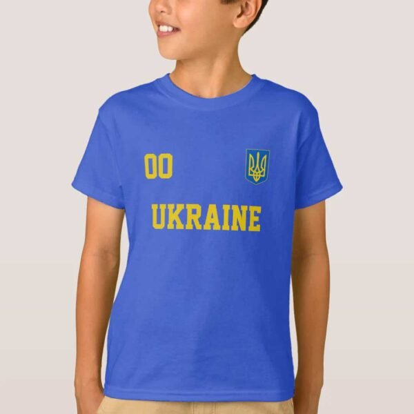 Ukraine Custom Name And Number Football Jersey Kids T-Shirt