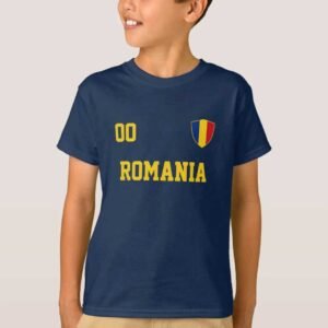 Romania Custom Name And Number Football Jersey Kids T-Shirt