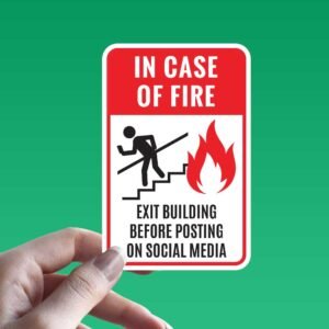 Read more about the article In case of fire warning sign sticker