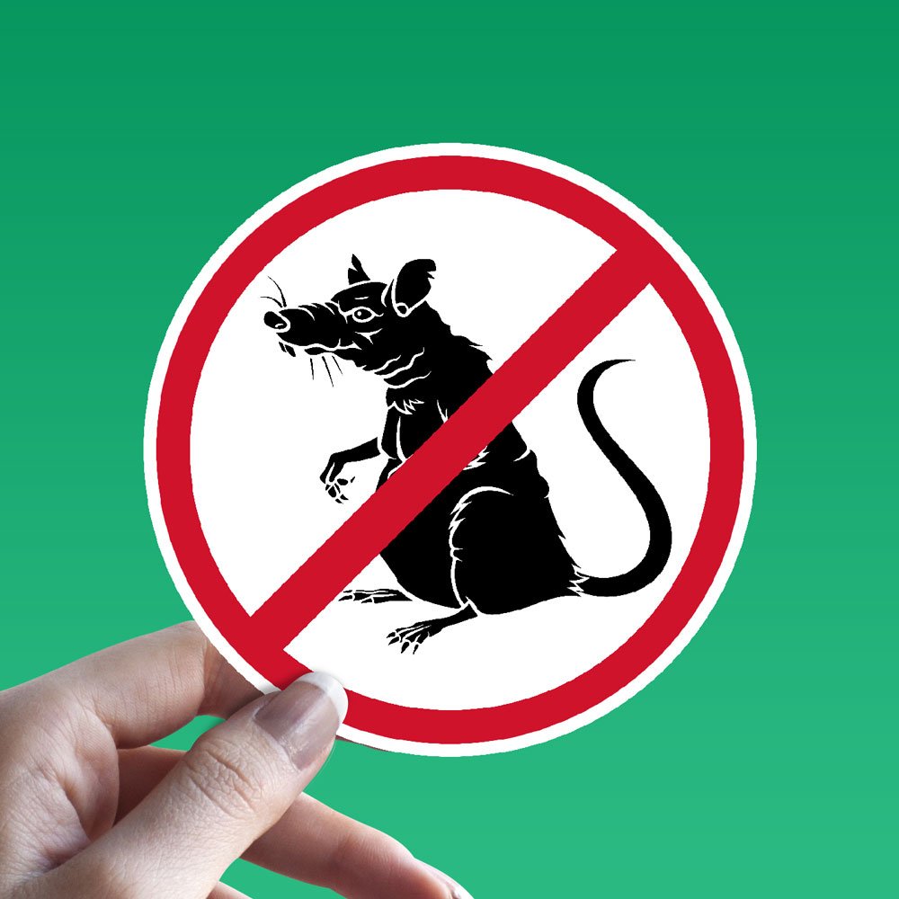 No Rats Forbidden Sign Sticker