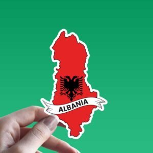 Read more about the article Albania Flag Map Sticker