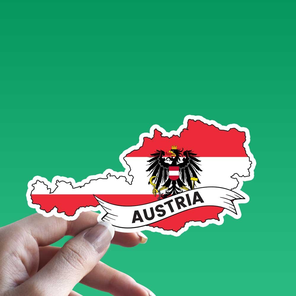 Austria Flag Map Sticker