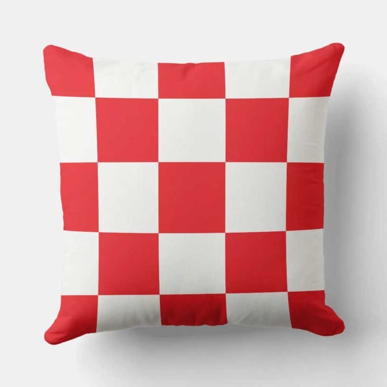 Read more about the article Croatian checkerboard pattern red and white pillow