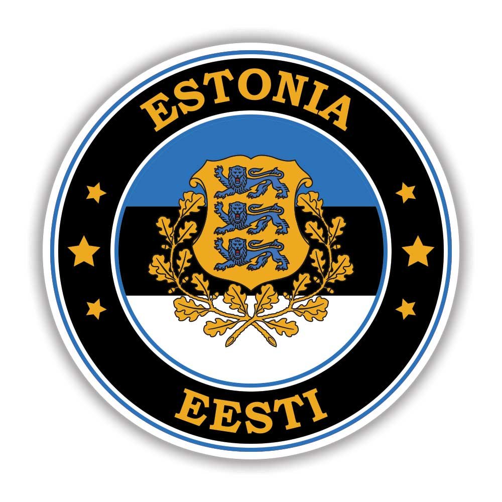 Estonia Flag Round Circle Emblem Sticker