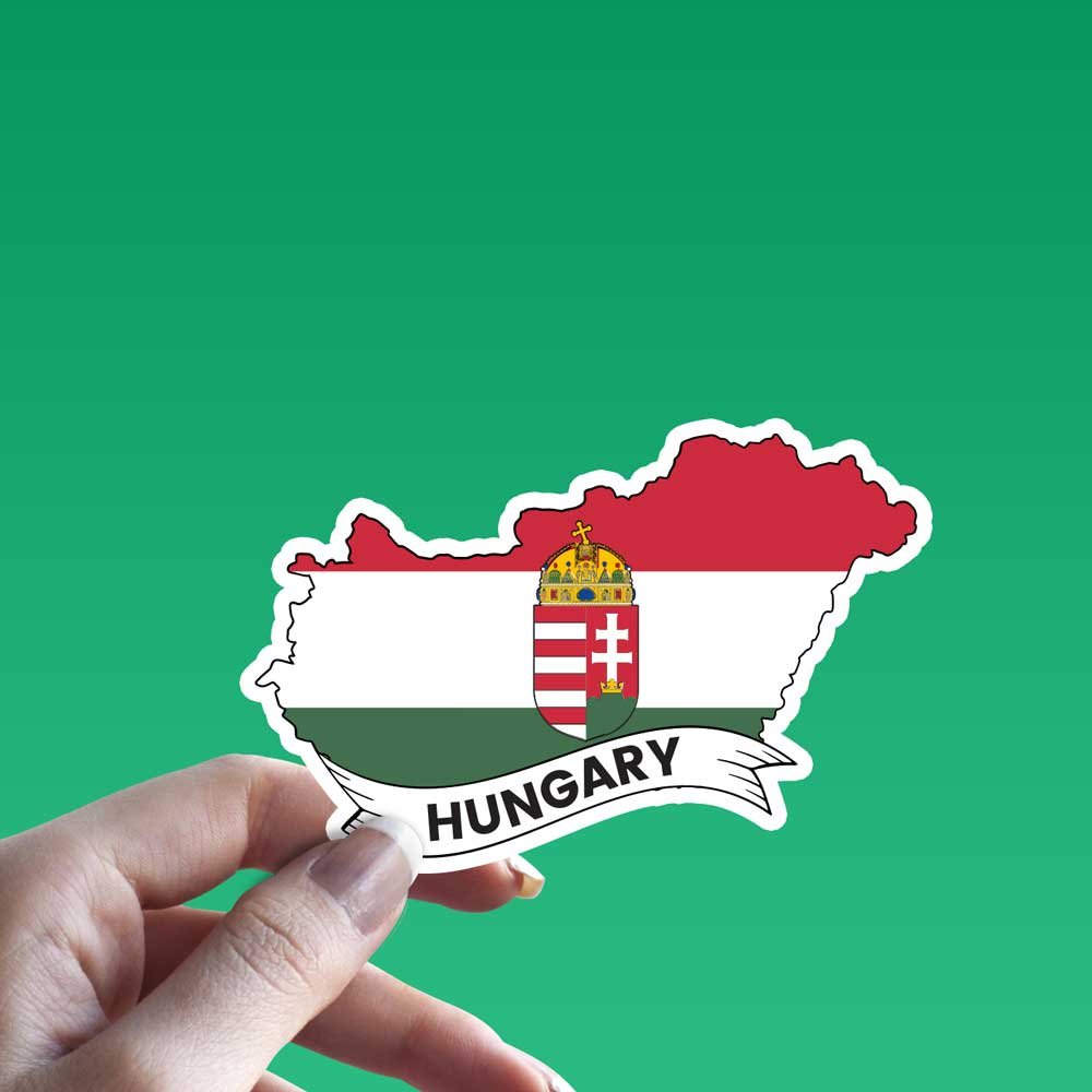 Hungary Flag Map Sticker