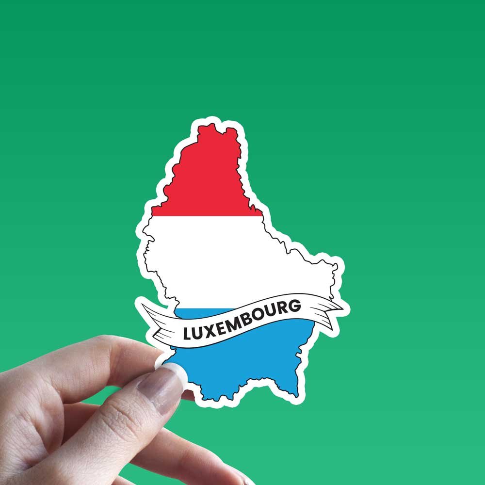 Luxembourg Flag Map Sticker