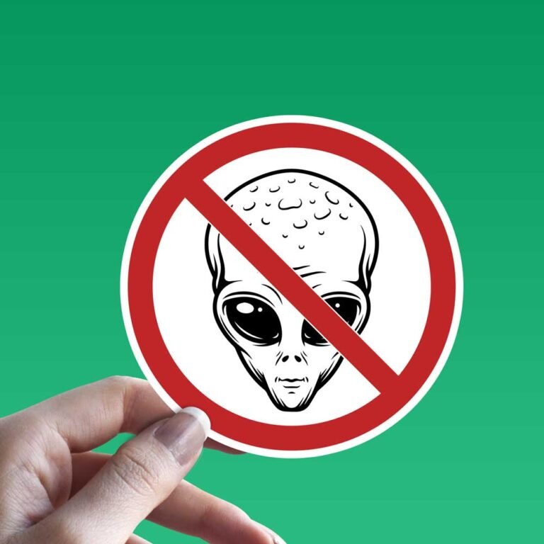 Read more about the article No Aliens Prohibition Sign Sticker