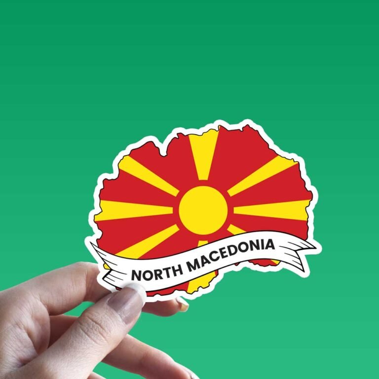 Read more about the article North Macedonia Flag Map Sticker