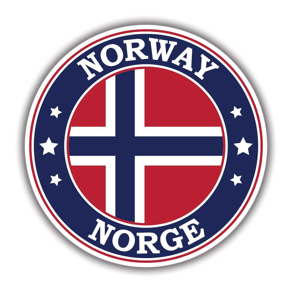 Norway Flag Round Circle Emblem Sticker