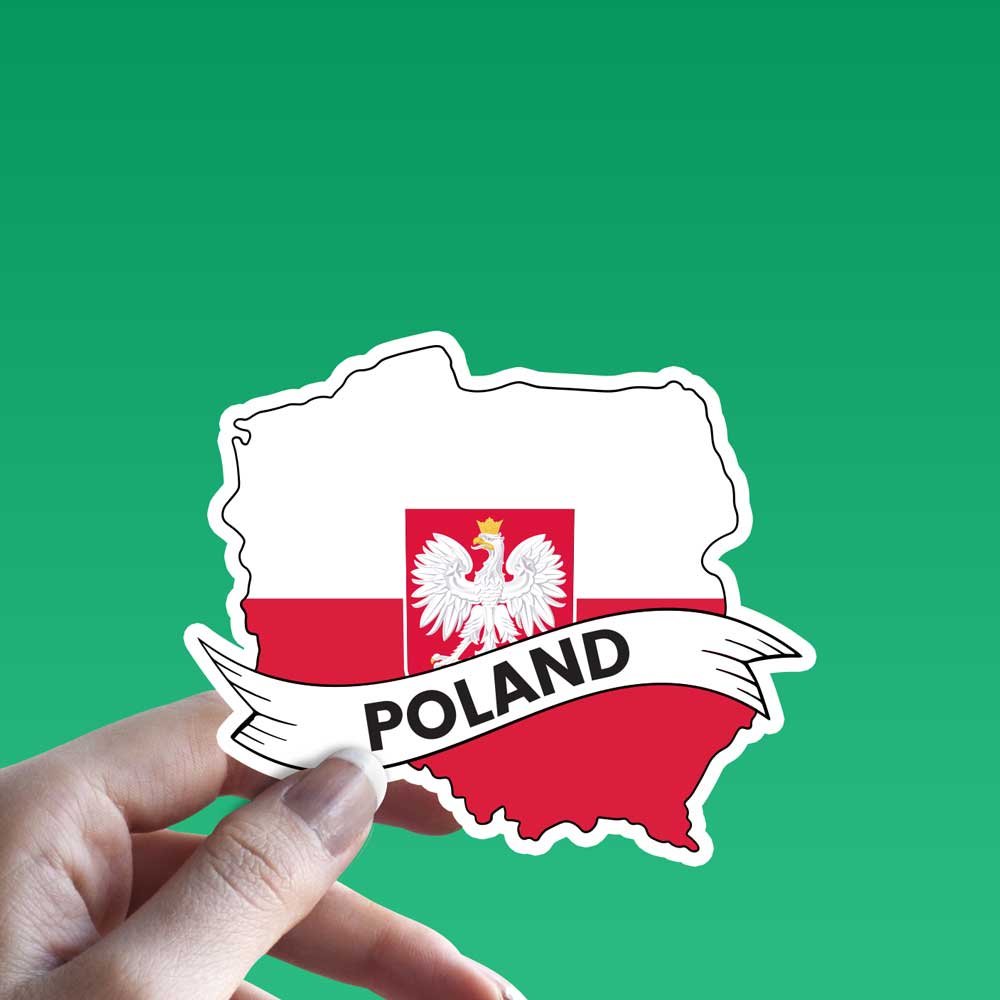 Poland Flag Map Sticker