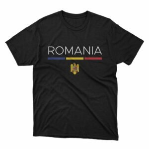 Read more about the article Romania Flag Coat of arms Supporters T-Shirt