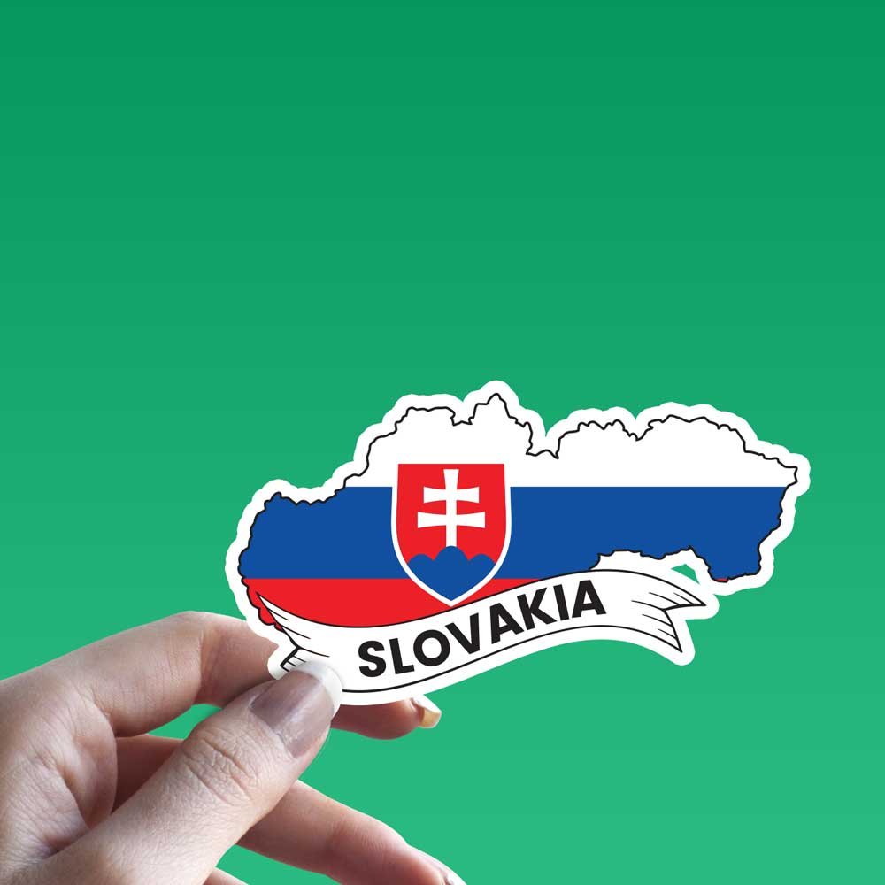 Slovakia Flag Map Sticker