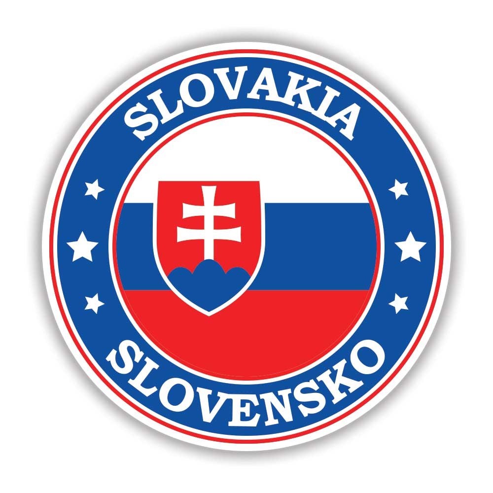 Slovakia Flag Round Circle Emblem Sticker