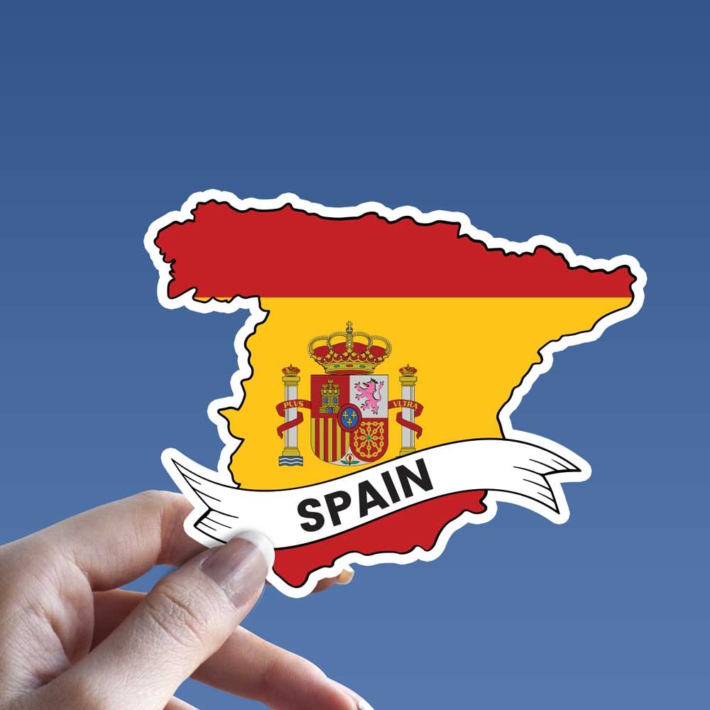 Spain Flag Map Sticke