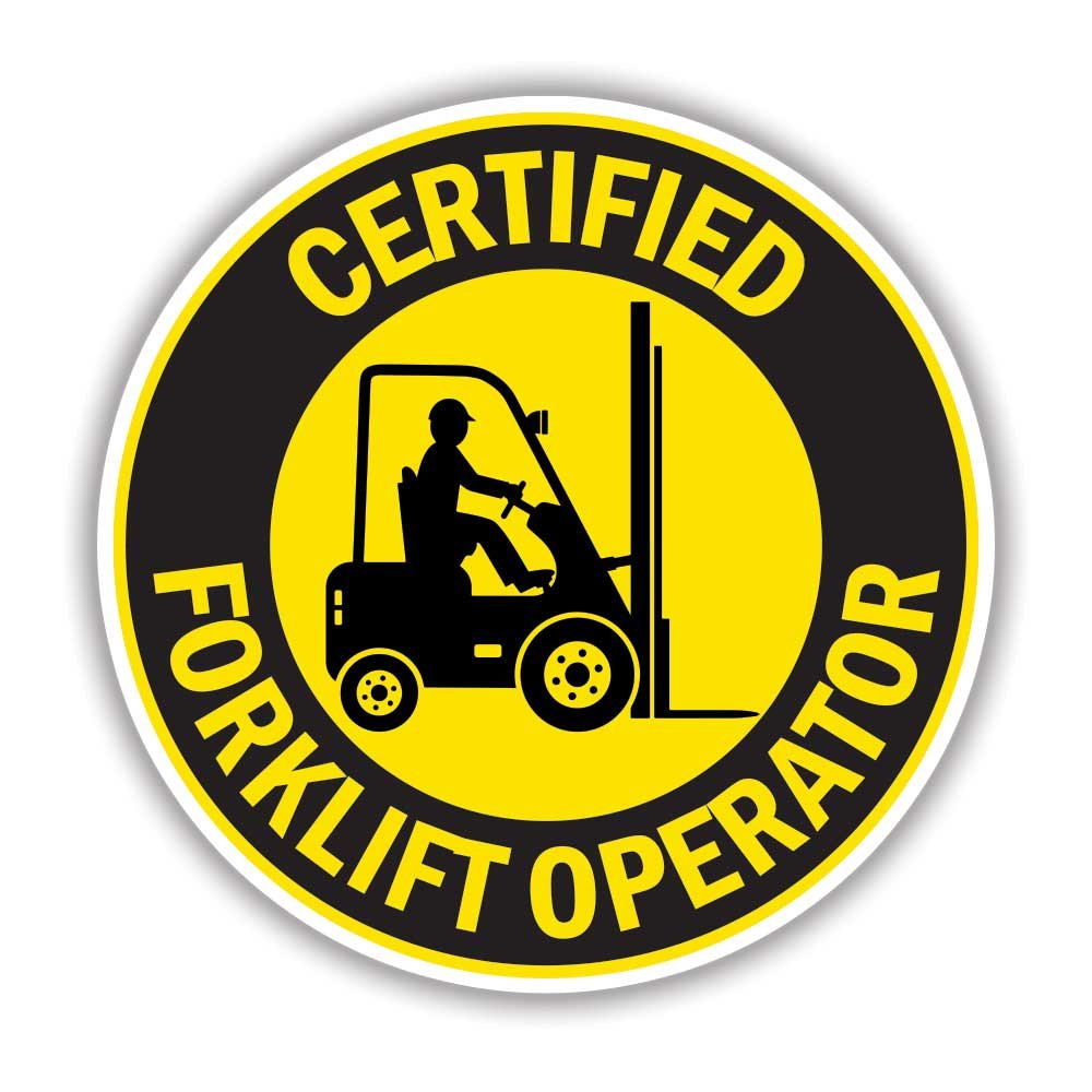 Certified Forklift Operator Hard Hat Sticker