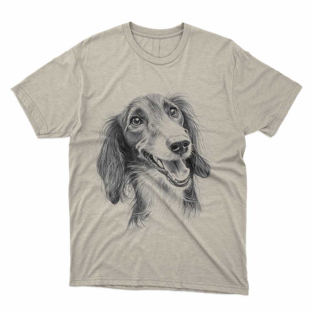 Afghan Hound Dog Monochrome Drawing T-Shirt