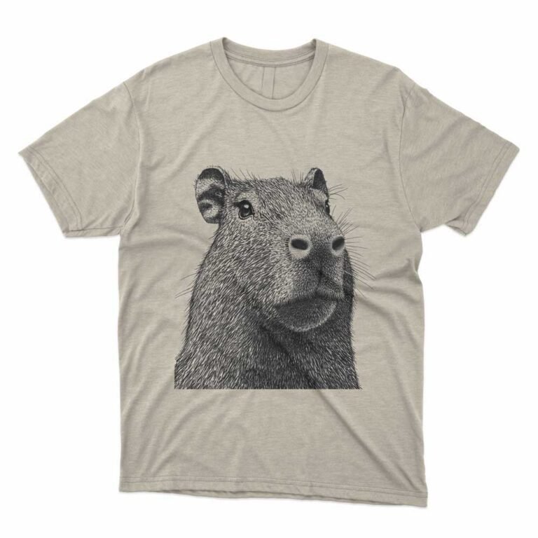 Read more about the article Capybara realistic drawing monochrome T-Shirt