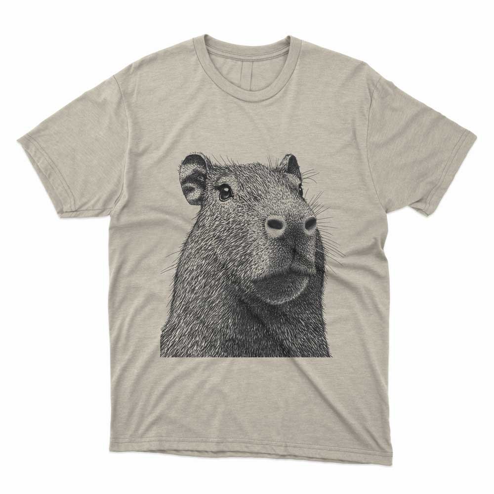 Capybara realistic drawing monochrome T-Shirt