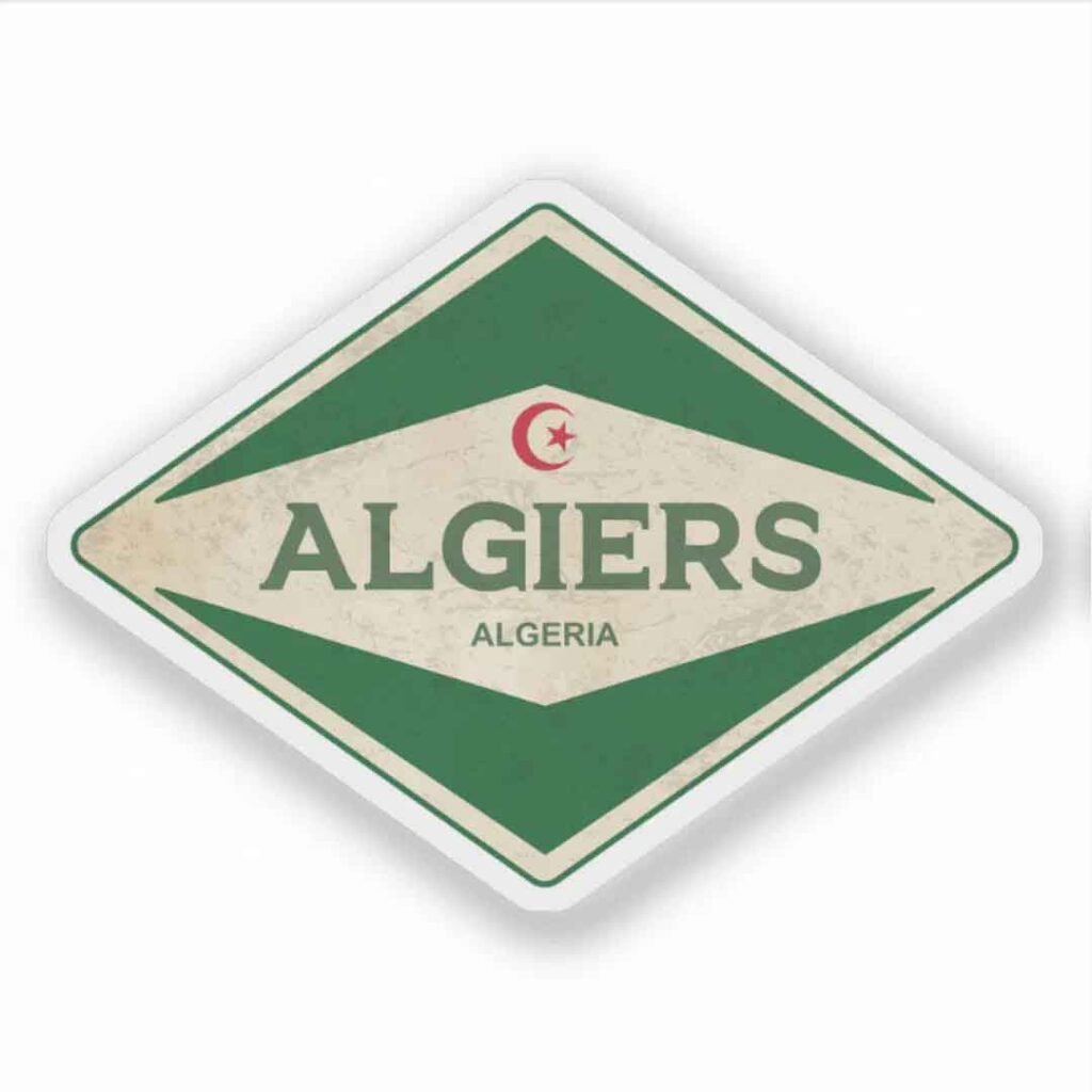 Algiers Algeria Vintage Sticker