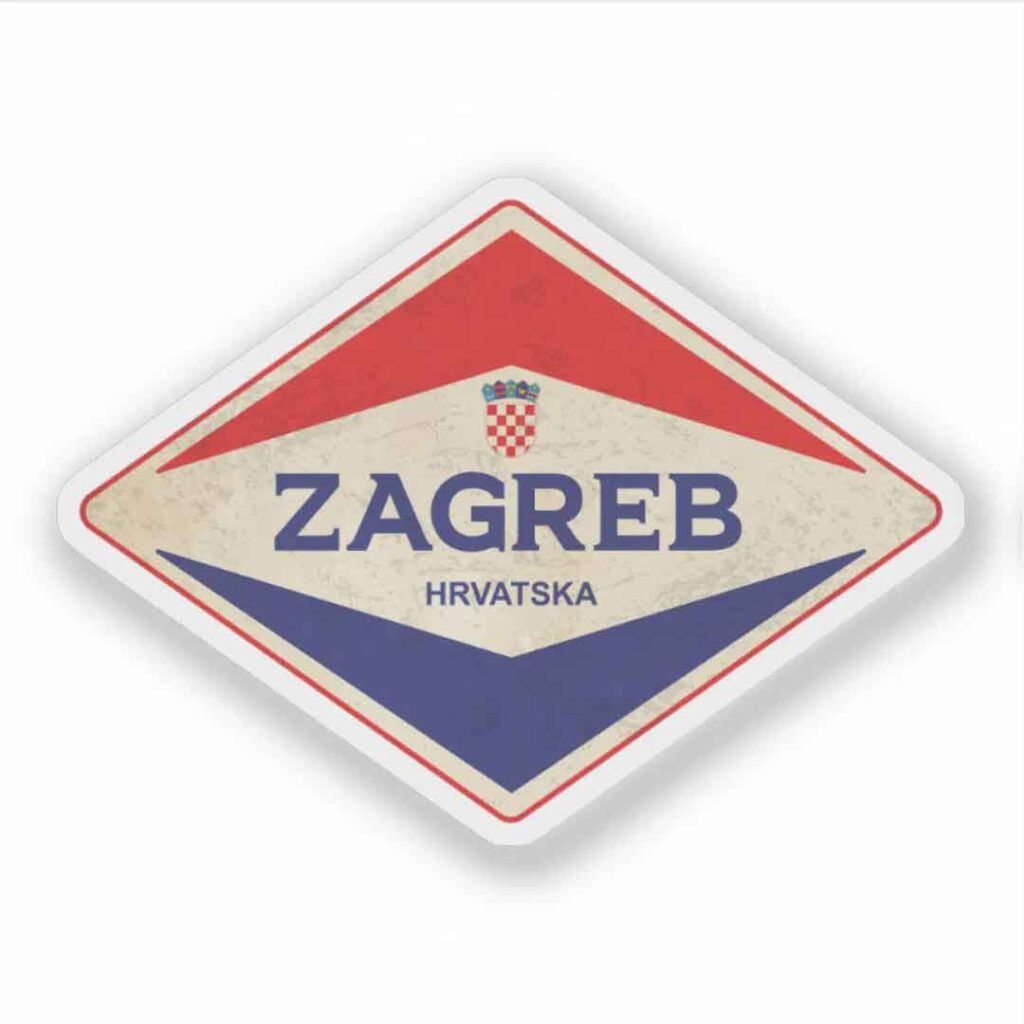 Zagreb Croatia Vintage Sticker