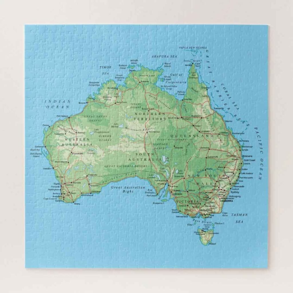 Detailed-Map-of-Australia-Jigsaw-Puzzle