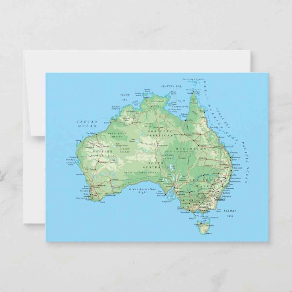 Detailed-Map-of-Australia-Postcard